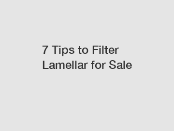 7 Tips to Filter Lamellar for Sale
